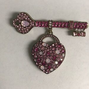 Beautiful Heart and key pin.
